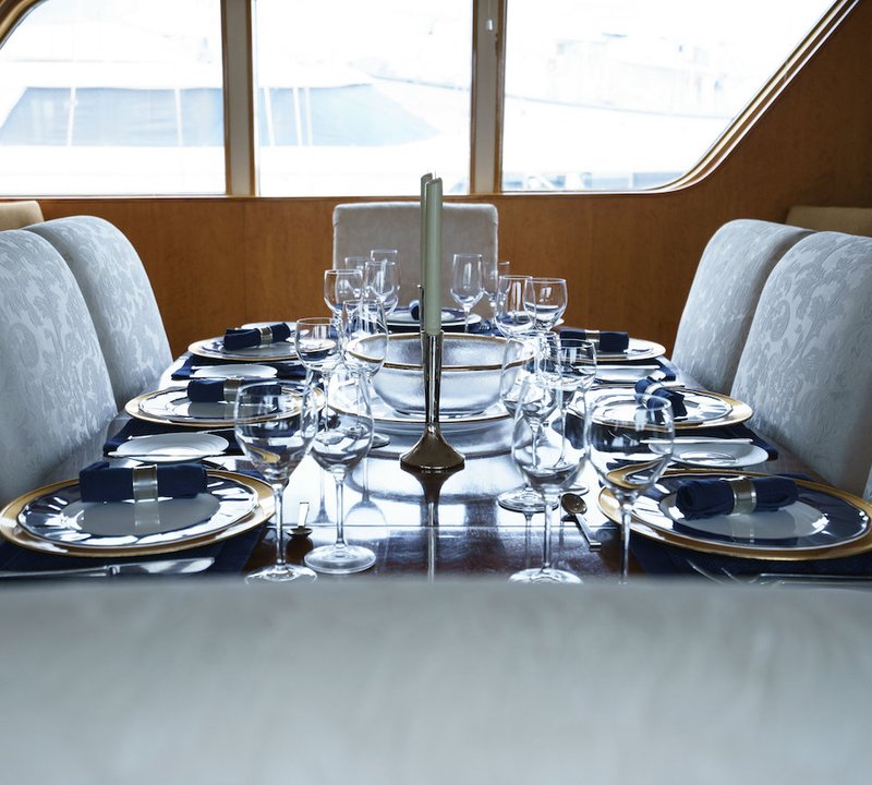 Dining Table Image Gallery Luxury Yacht Browser by CHARTERWORLD